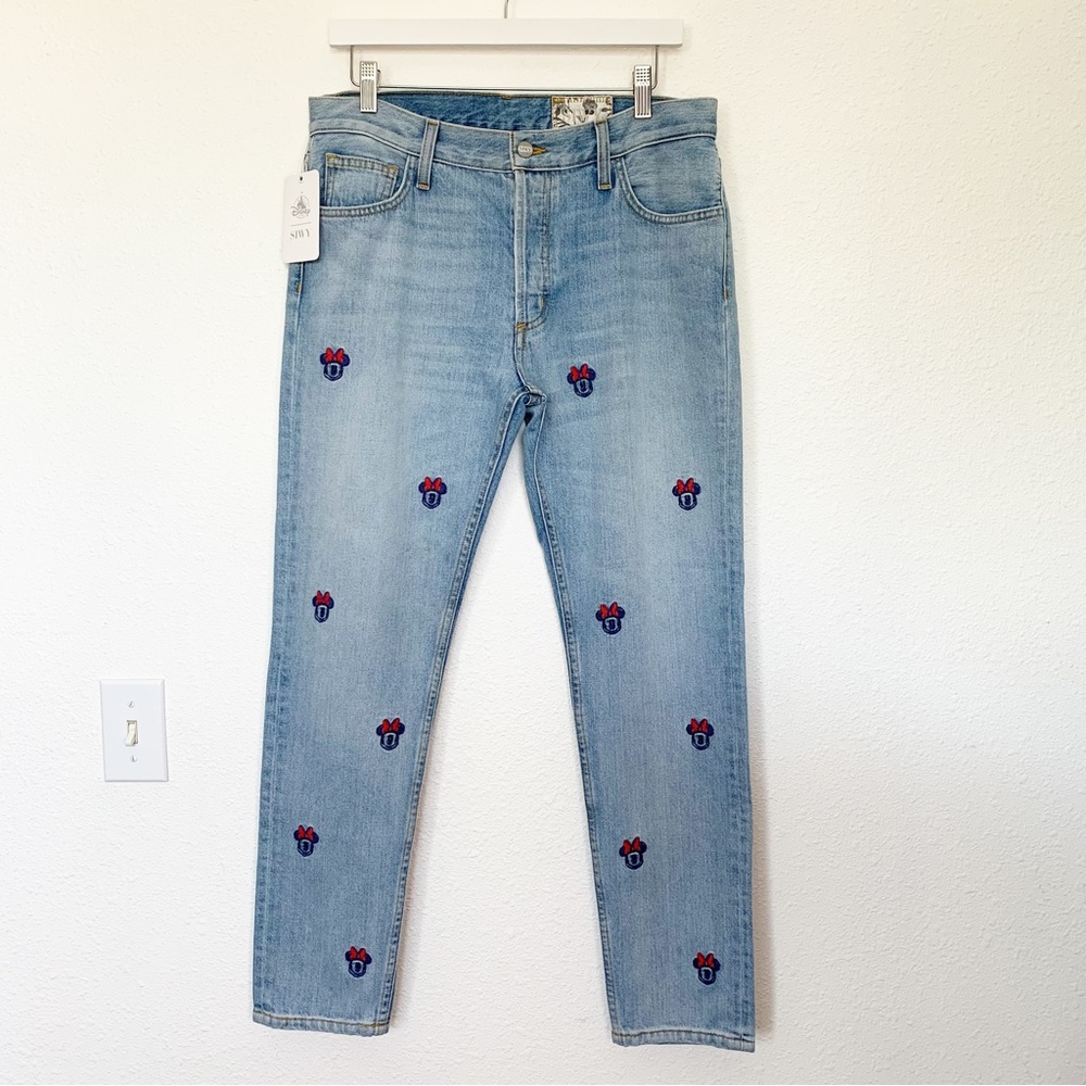 SIWY x Disney Embroidered Minnie Mouse Straight Leg Jeans High Rise NWT SIZE 27
